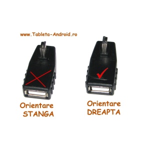 Adaptor OTG Mini USB in unghi de 90 grade cu orientare spre Dreapta