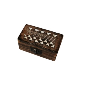 Cutie din lemn pentru cadouri, tip Cufar, 101x55x50mm, model Triunghi