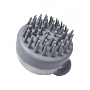 Dispozitiv masaj pentru scalp cu dispenser pentru ulei si masca pentru par de culoare gri
