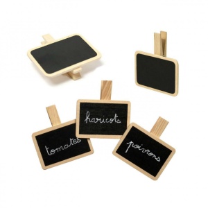 Ornament de masa, carlig cu pancarda tip tabla scolara, pentru scris cu creta