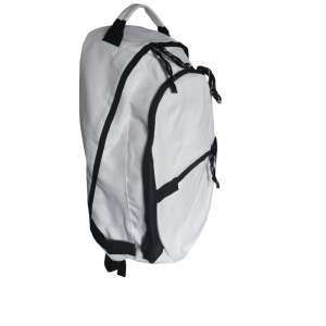 Rucsac spatios cu 3 compartimente, poliester 600D, curele intarite, 48x27x17cm, Alb-Negru