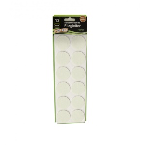 Set 12 bucati, protectii pardoseala autoadezive pentru mese si scaune, rotunde, Alb