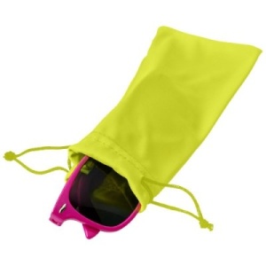 Husa pentru ochelari de soare din microfibra, prevazuta cu snur, Verde Aprins