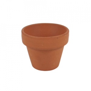 Set 5 bucati, Ghiveci mic din teracota, pentru cactusi si plante suculente, 5 cm, Maro