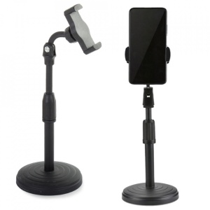 Suport de birou pentru telefon, brat telescopic, unghi reglabil, negru