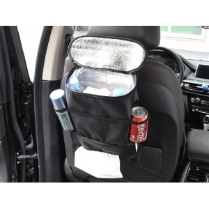 Geanta Termica Auto cu sistem de prindere la tetiera, buzunare multiple, Negru - Img 4