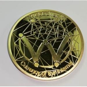 Moneda Suvenir WebDollar, diametru 40 mm, Aurie, 2018 - Img 1