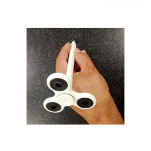 Pix Fidget Spinner Pen, triunghiular, pasta neagra, 16 cm, Alb