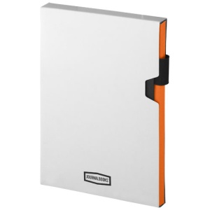Agenda A5 JournalBooks, inchidere cu elastic, suport pix, 80 file, dictando, Orange