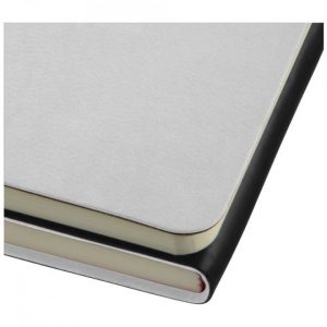 Agenda dubla DoubleDoppio, coperti groase din piele eco, A5, 2x65 file, Alb-Negru