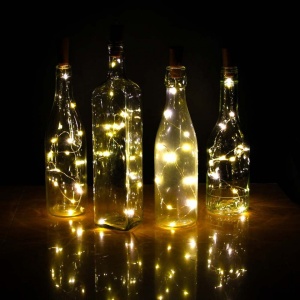 Ghirlanda lumini tip zana, micro fairy, Dop Sticla, 70 cm, 8 led-uri, alb cald