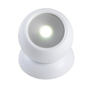 Lampa cu fixare magnetica, 10 leduri COB, rotunda, rotire 360 grade, Alba
