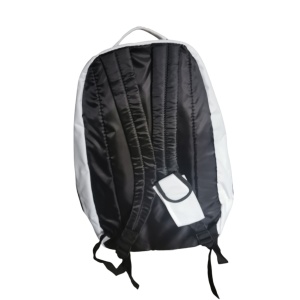 Rucsac spatios cu 3 compartimente, poliester 600D, curele intarite, 48x27x17cm, Alb-Negru