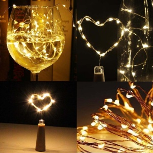Ghirlanda lumini Dop Sticla, 70 cm, 8 led-uri, alb cald