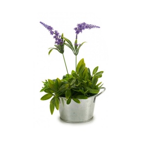 Ghiveci pentru flori, manere metalice, rotund, diametru 12 cm, Argintiu