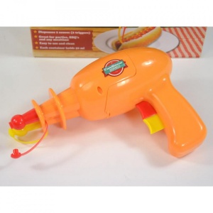 Pistol dozator pentru sosuri, doua compartimente, manual, Portocaliu
