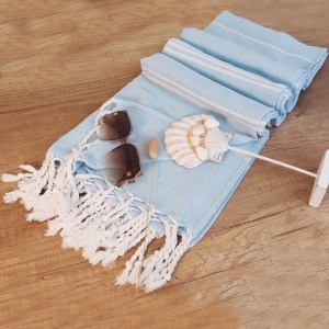 Prosop de plaja Sultan, 100x180 cm, bumbac 100%,  270 g/m², Albastru