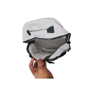 Rucsac spatios cu 3 compartimente, poliester 600D, curele intarite, 48x27x17cm, Alb-Negru