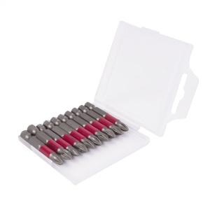 Set 10 piese, Bituri PZ2 hexagonale din otel S2, cu manson, lungime 50 mm