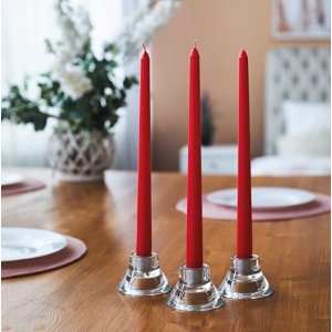 Set 12 bucati, lumanari pascale decorative, 250 x 23 mm, Rosu