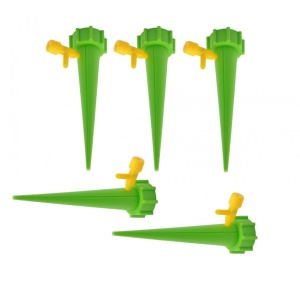 Set 5 bucati, conuri cu robinet pentru irigare prelungita, picurare continua, verde