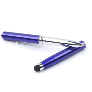 Stylus Pen albastru, cu 4 functii. Laser, Stylus, Lanterna si Pix