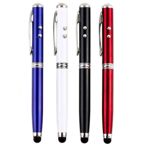 Stylus Pen Visiniu cu laser, lanterna si pix cu pasta neagra. - Img 5