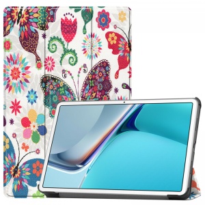 Husa Smart Cover tableta, pentru Huawei MatePad 11 - 10.95 inch, fluturi, alb - Img 2
