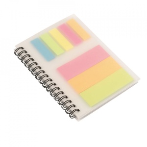Notebook Memo Neutral cu 50 pagini albe si 200 notite adezive, format A6, Alb
