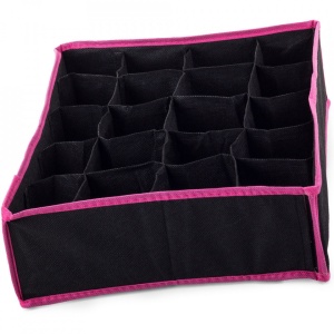 Organizator pentru sosete si lenjerie intima cu 20 de compartimente, Roz