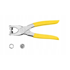 Set clesti de perforare si capsare pentru piele, plus 200 de capse, Galben