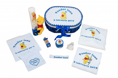 Trusou botez Winnie the Pooh albastru royal