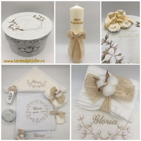 Trusou botez - Flori de bumbac v3