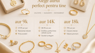 Diferența dintre aurul de 9K, 14K și 18K – Cum alegi aurul potrivit pentru bijuteriile tale?