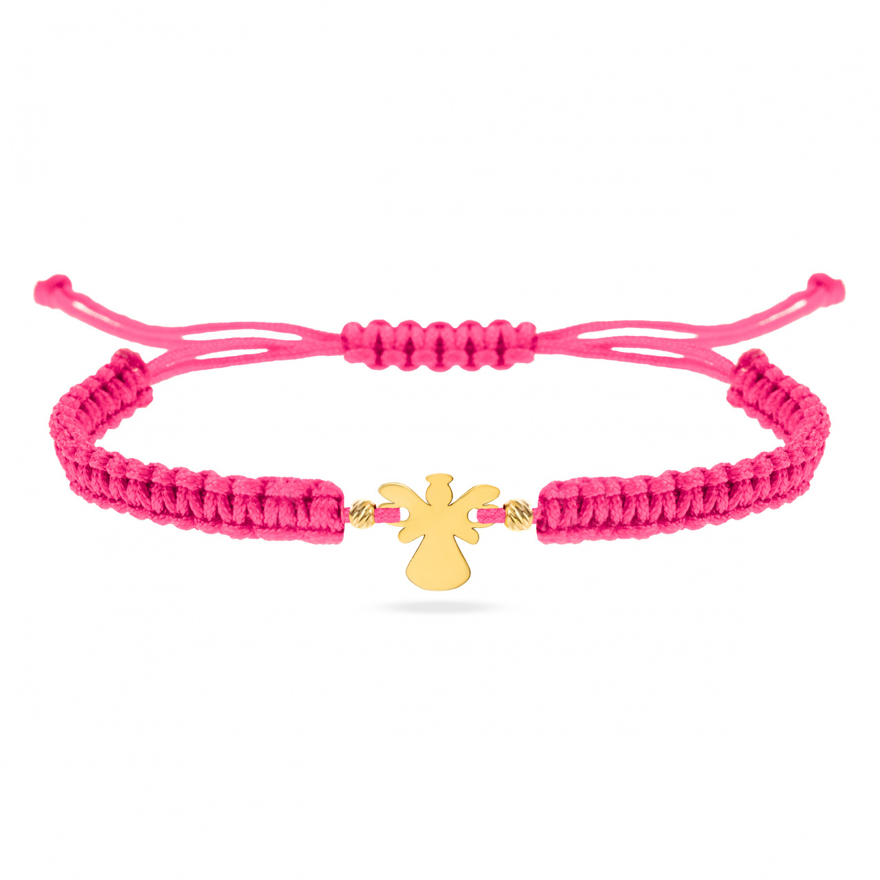 Bratara cu snur si ingeras personalizabil din aur 14k