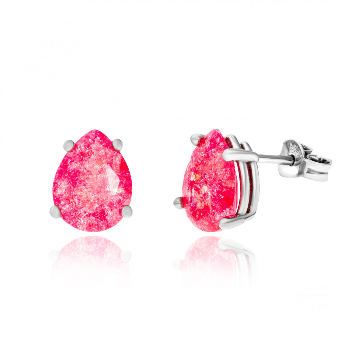 Cercei din argint 925 cu quartz roz