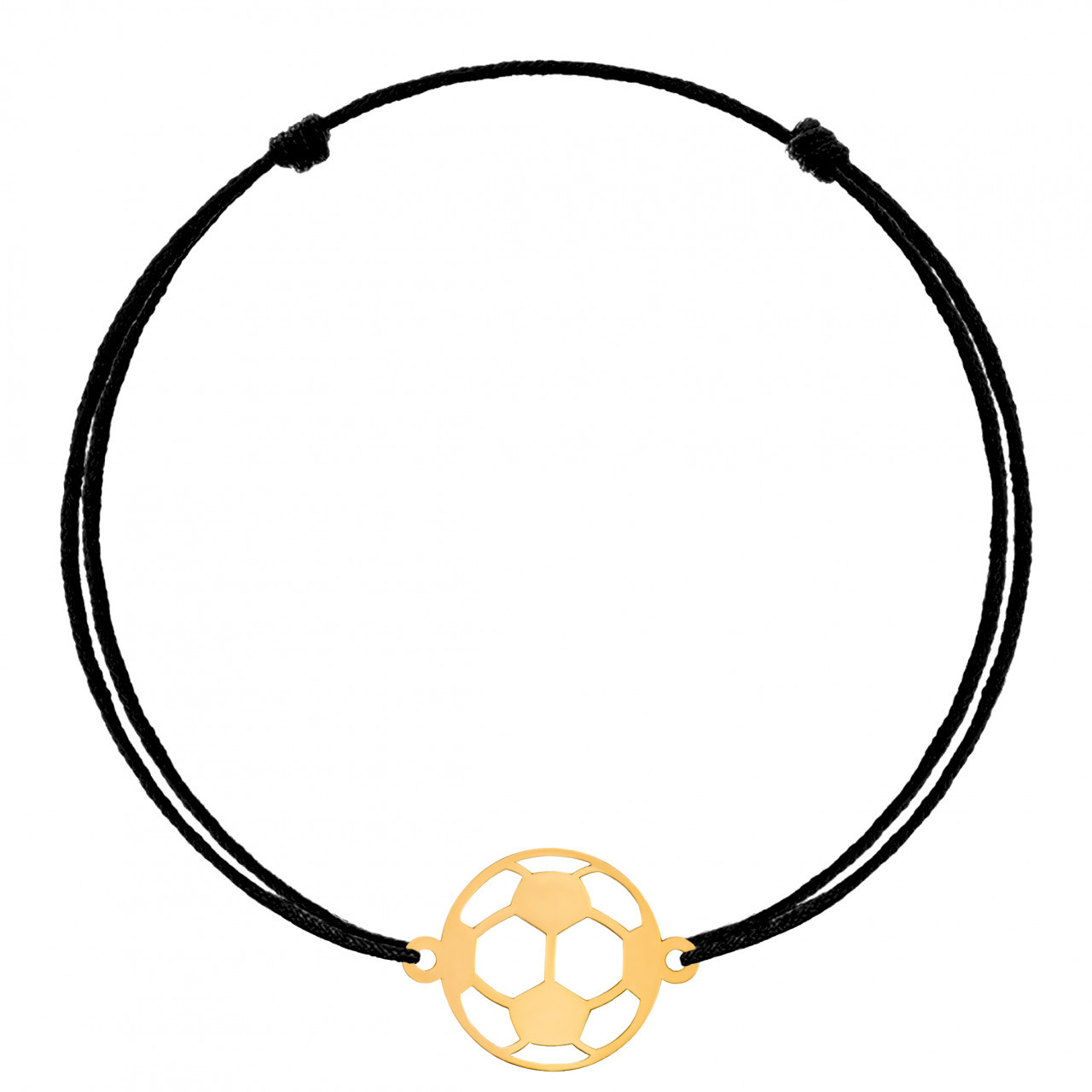 Bratara cu snur si minge de fotbal din aur 14k