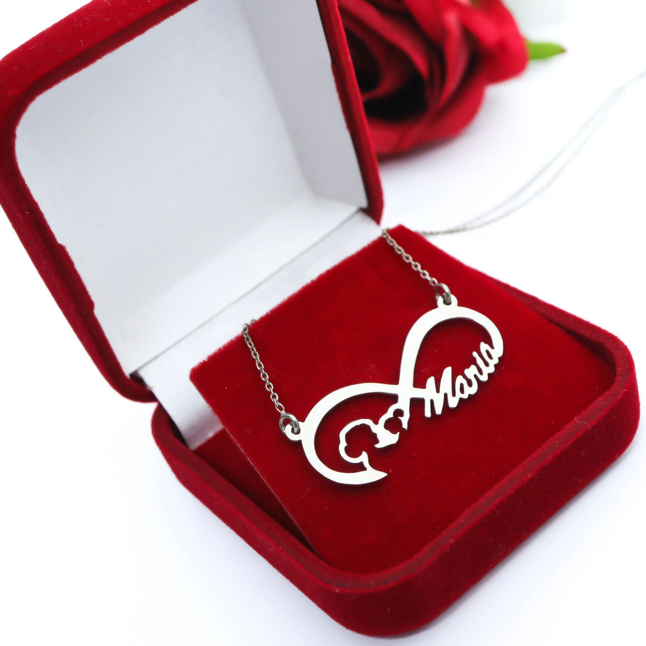 Colier din argint personalizabil cu nume la alegere - Mom&Baby Infinite Love