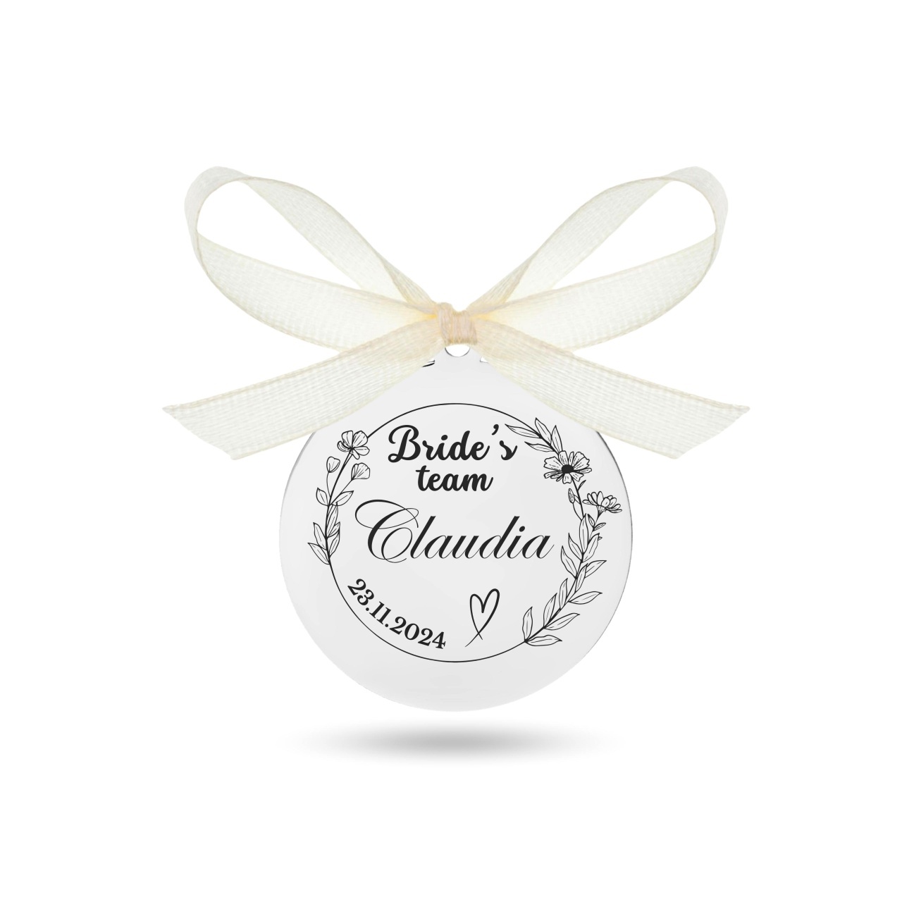 Banut nunta din argint 2.5cm bride's team