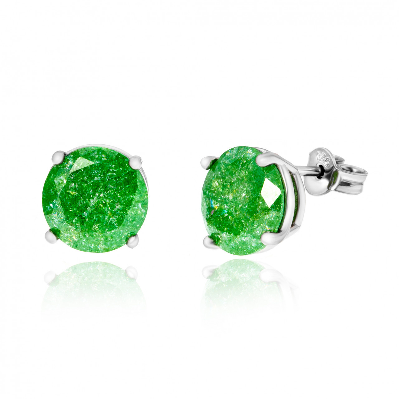Cercei din argint 925 cu quartz verde