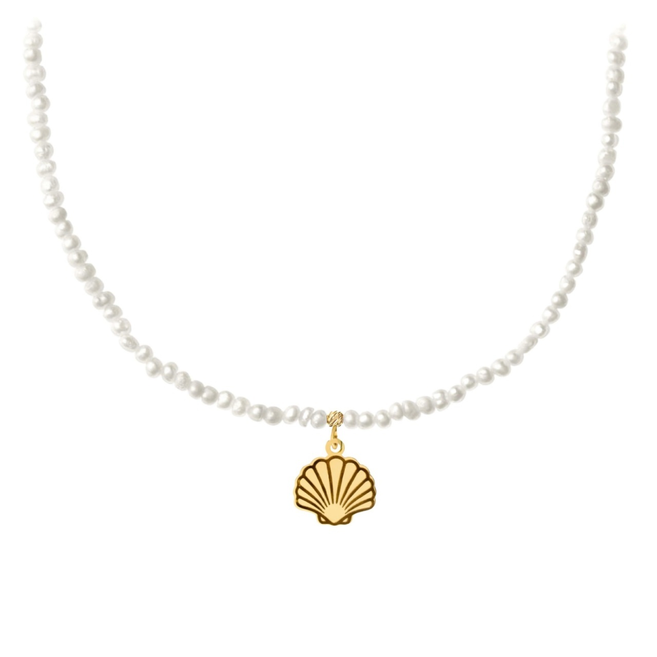 Colier Shell cu perle de cultura și Aur 14K