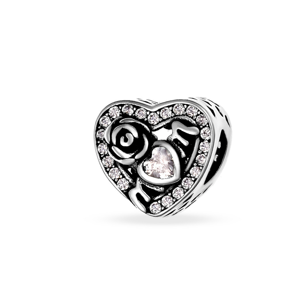 Charm din argint 925 mom love crystal 2.78gr