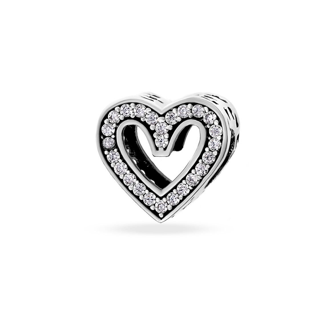 Charm din argint 925 heart crystal 2.56gr