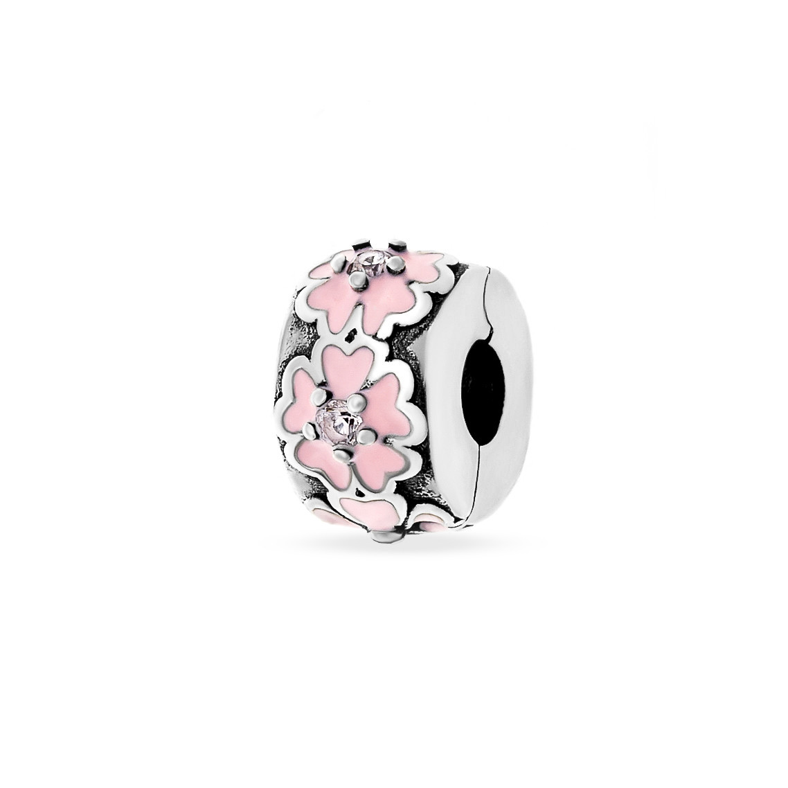 Clips din argint 925 pink flower 2.73gr