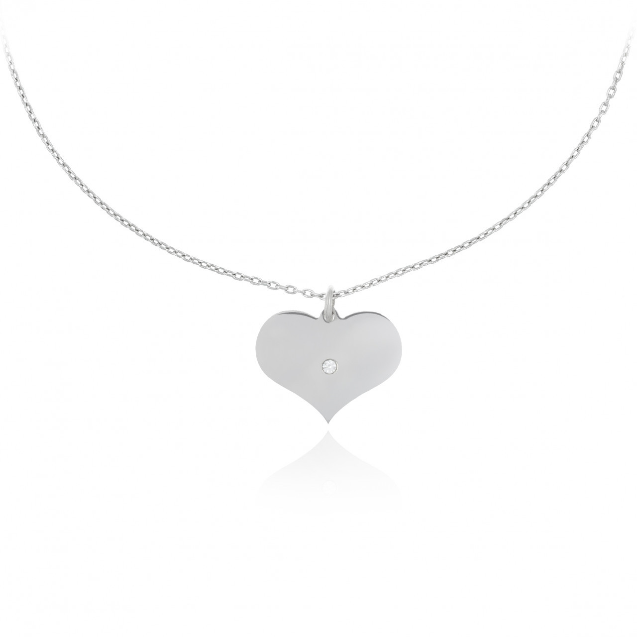 Colier Cupidon din argint personalizabil cu cristal