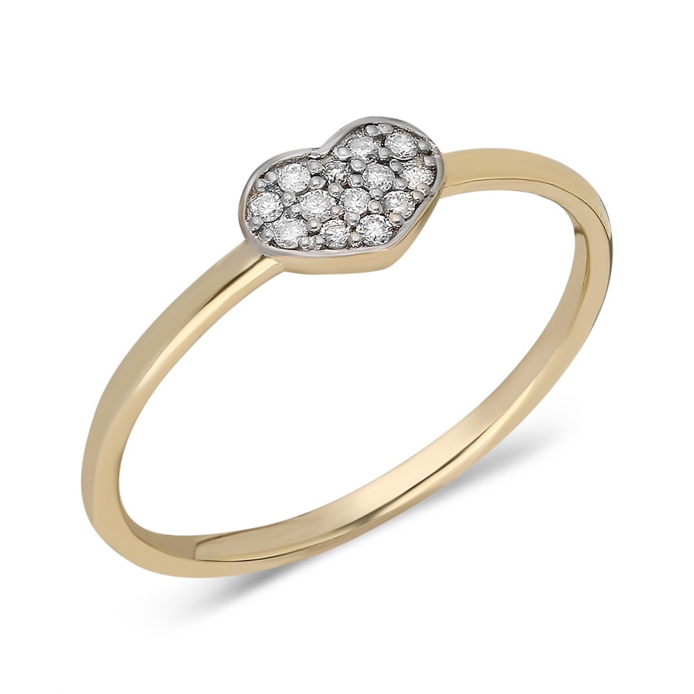 Inel cupido din aur 14k cu diamant