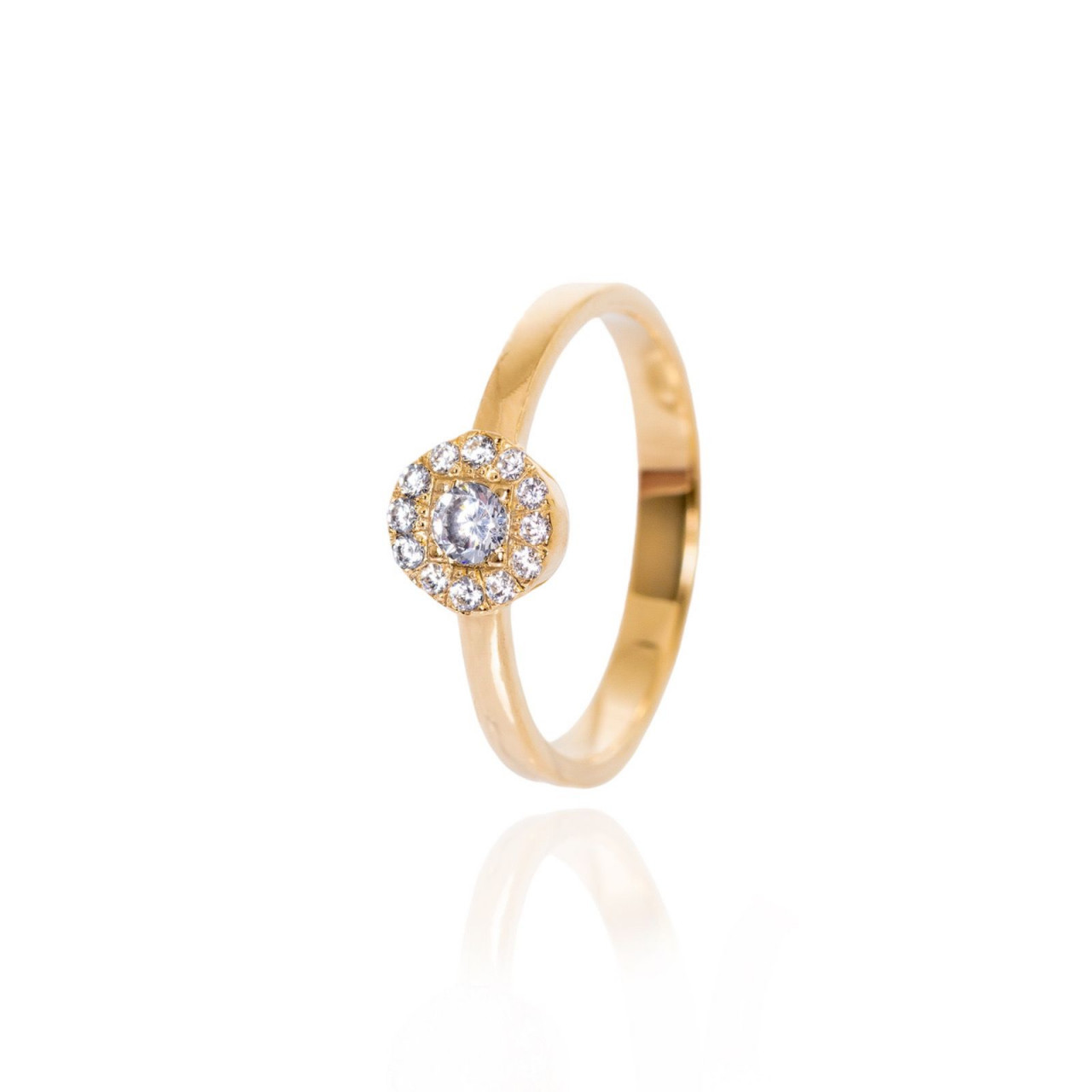 Inel royal din aur 14k cu diamant
