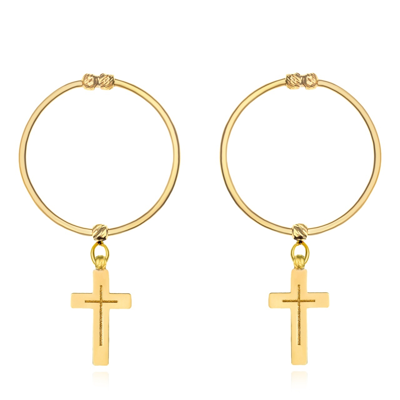 Cercei din aur 14k - faith 2cm