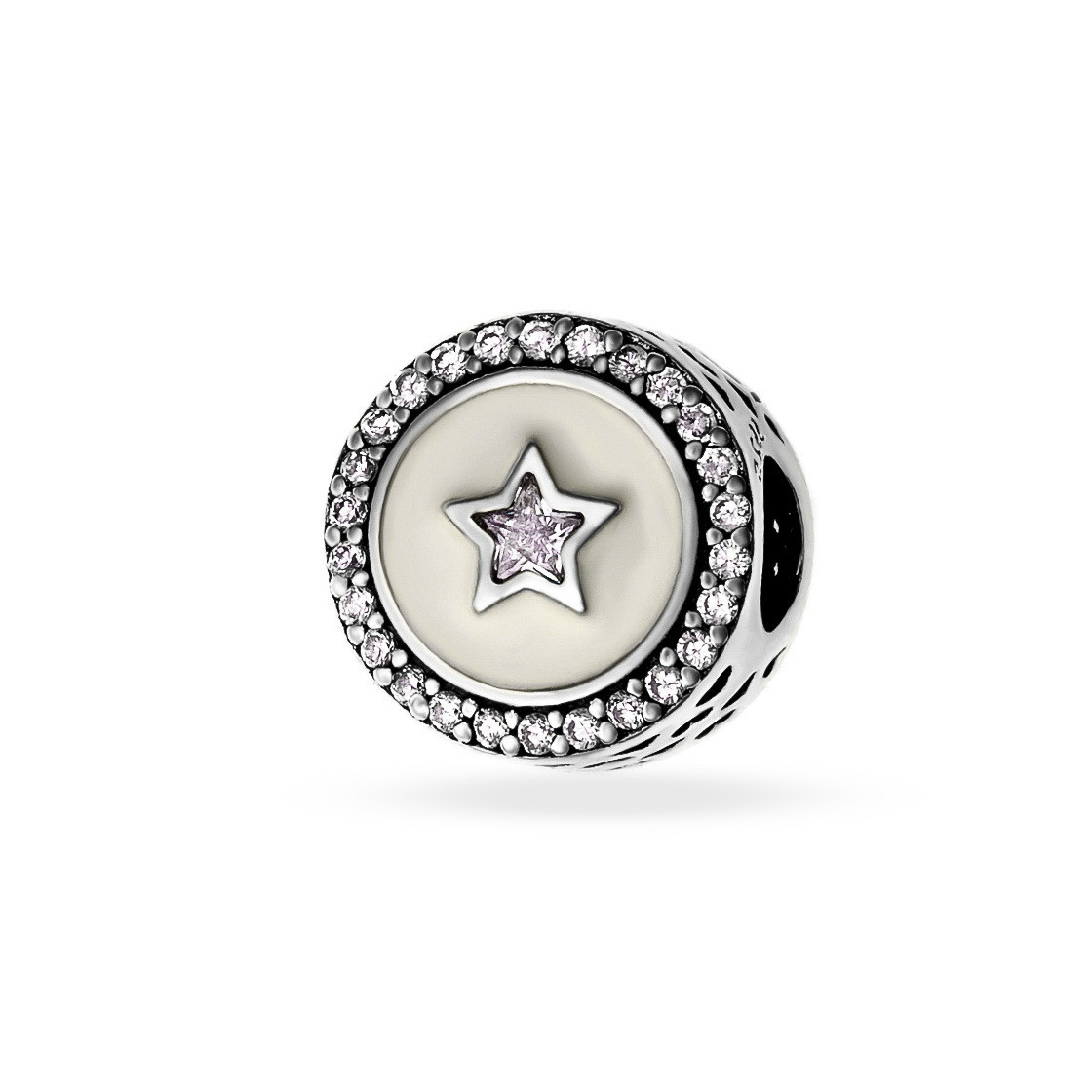 Charm din argint 925 inimioara shiny star white 2.84gr