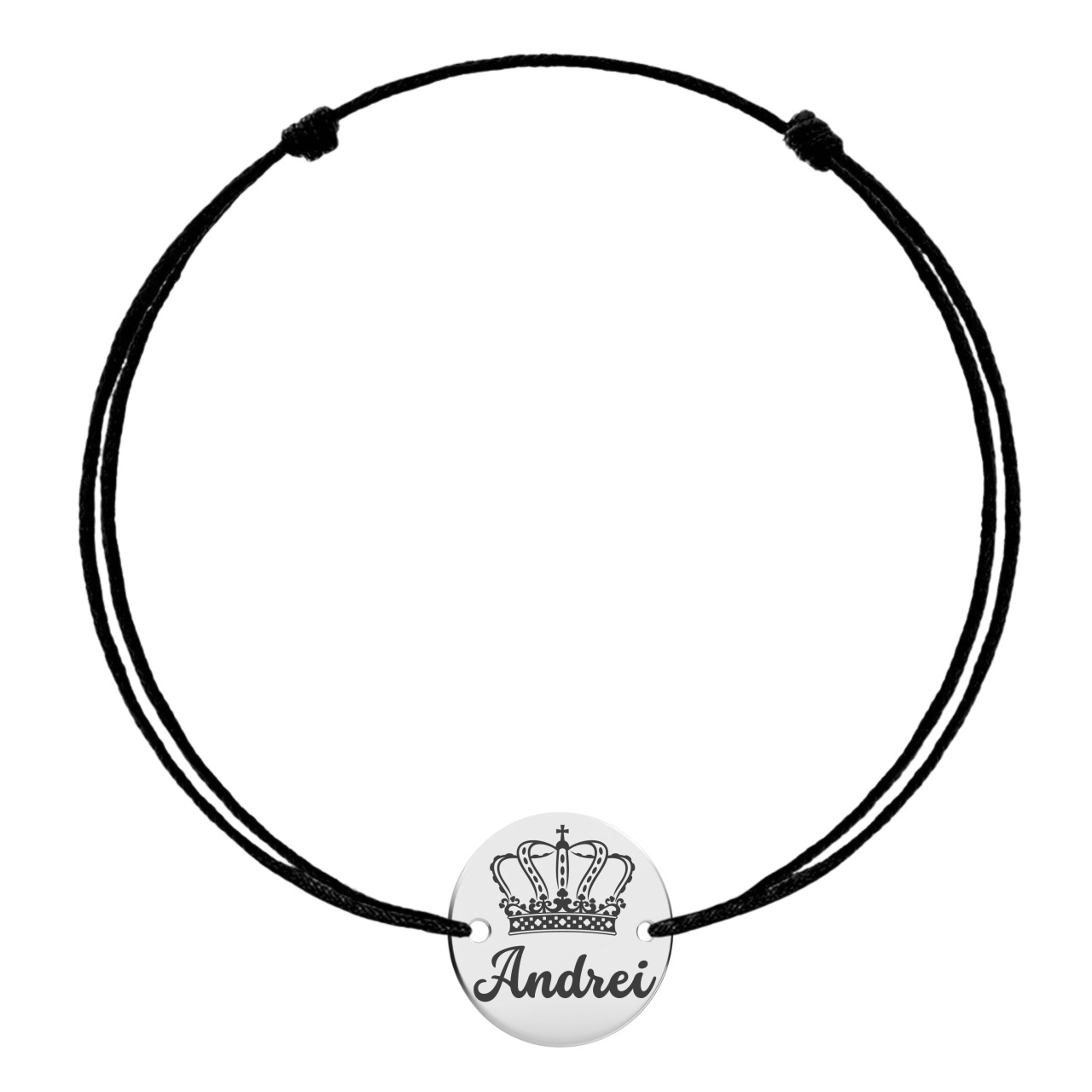Brățară royal cu snur si banut din argint 925 personalizata cu nume